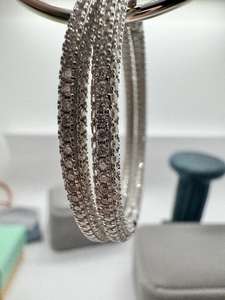 Pendientes de Aro de Moissanita con Eternidad Completa, Plata de Ley 925, Chapados en Oro de 14K, Joyería Fina de Lujo para Mujer, Pendientes de Declaración - Product Image 3