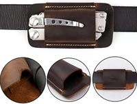 Étui compact en cuir pour couteau tactique pliant, gaine universelle pour ceinture, double couture, personnalisable, ODM, OEM, usine, étanche