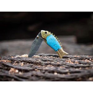 Burraq DIY Industrial Grade OEM Custom Handmade Damascus Steel Pocket Knife Leather Sheath Anniversary Gift Groomsman <b>Present</b> - Product Image 6