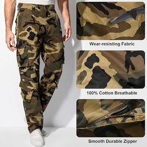 Men's Camouflage <b>Cargo</b> <b>Work</b> <b>Pants</b> Cotton Breathable With Multiple Pockets - Product Image 4