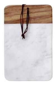 Tablero de cocina de mármol y madera de acacia rectangular con logotipo personalizado respetuoso con el medio ambiente - Product Image 3