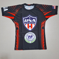 Maillot de compression personnalisé pour adulte MMA, Rash Guard, pour entraînement de combat, imprimé par transfert thermique, écologique, haute performance