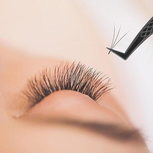 Wholesales Beauty Tools Professional Stainless Steel 90 degree Makeup Eyelash Tweezers Premium Eyelash Set of Tweezers - Product Image 3