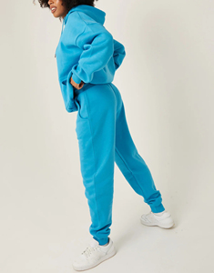 Ensemble 2 pièces personnalisable pour femme, pull décontracté d'hiver et pantalon de survêtement taille XL, style streetwear uni - Product Image 2
