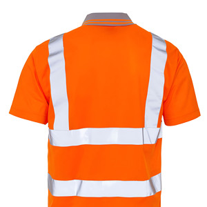 เสื้อโปโลสะท้อนแสงแบบ Hi-Vis สำหรับงานความปลอดภัย เสื้อโปโล T-Shirt แบบสะท้อนแสงสั่งทำโลโก้ได้ เสื้อผ้าทำงานที่ระบายอากาศได้ดีสำหรับคนงาน - Product Image 4