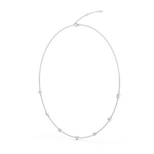 Collier chaîne avec diamants de laboratoire multiformes (cœur, radiant, marquise, rond) 1,09 CTW en or rose 9K, 18 pouces, VS+, Luxe - Product Image 3