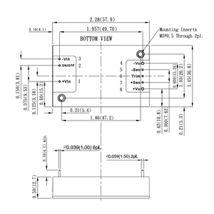 Franmar 150W DHQB150-C9C DC DC Converter 28V 5.4A ประสิทธิภาพ90% ขนาดเท่าอิฐสี่ส่วนแทรกติดตั้ง M3x0.5-40 ~ 105ปฏิบัติการ - Product Image 2