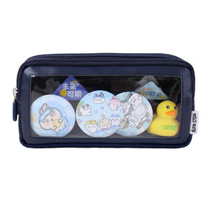 Clear <b>Window</b> A5 Size Stationery Bag for School and Office Use <b>Light</b> Blue Nylon Pencil Case Stationery Set - Product Image 6