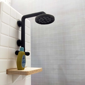 Unisex 1:12 Miniature <b>Shower</b> Room Furniture Toys Set (Wood & Plastic) for Dollhouse Decorations Ages 14+ - Product Image 3