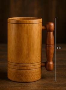 Jarra de Cerveza Artesanal Moderna de Gran Capacidad, Ecológica, de Madera Natural, Modelo TS-1184 de Timeless Craft, Exportador de Artículos de Bar Premium - Product Image 4