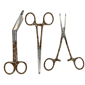 Ensemble de ciseaux médicaux pour le soin des pansements, à motifs imprimés marron, ciseaux pour pansements, ciseaux pour bandages, instruments médicaux pour artères - Product Image 1