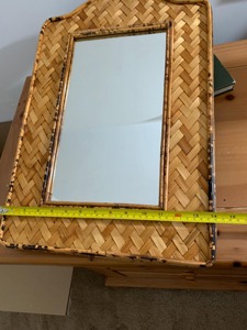 Espejo de pared de ratán estilo vintage, ideal como pieza decorativa para pasillo, para realzar espacios vacíos en las paredes, hecho a mano en India. - Product Image 2