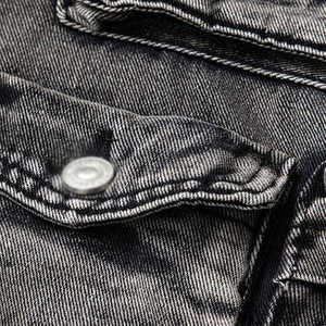 กางเกงยีนส์สไตล์ฮิปฮอปแฟชั่นใหม่สำหรับผู้ชาย สไตล์สตรีท แต่งหมุดและกระเป๋าสองช่อง - Product Image 5