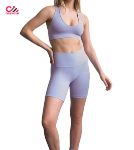 Ensemble de vêtements de sport pour femmes avec logo personnalisé, tenue de fitness, vêtements de sport, soutien-gorge de sport, haut court, leggings, ensemble de yoga sans couture - Product Image 6