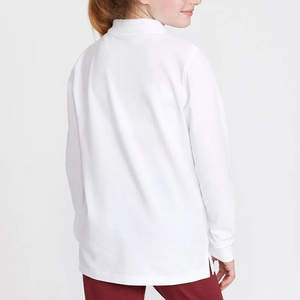 Uniforme Escolar Unisex 100% Algodón, Camisa Polo Blanca de Manga Larga para Primaria - Product Image 3