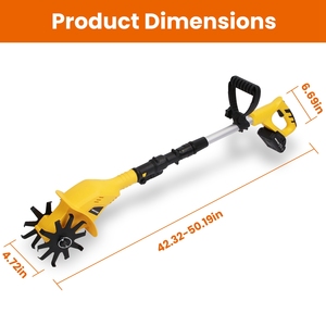 เครื่องพรวนดินไฟฟ้าไร้สาย20V, เครื่องพรวนดินสำหรับสวน1ชุดแบตเตอรี่ชาร์จได้ความกว้างของ3.93In 6.69In ความลึก250รอบต่อนาทีสูงสุดสำหรับสวนในสวน - Product Image 5