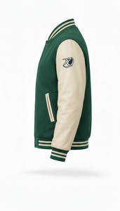 Vintage High School Winter Hooded Varsity <b>Jacket</b> with Front Logo Cotton Fleece Unisex Streetwear - Product Image 2