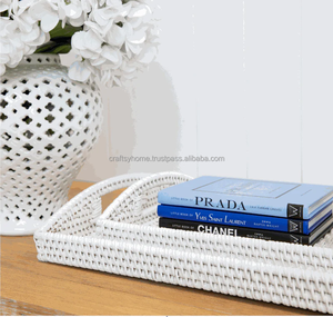 Plateau de service en rotin Vietnam stockage plateaux en osier naturel plaque Rectangle petit déjeuner décoration en gros ensemble décoratif pour la décoration - Product Image 2