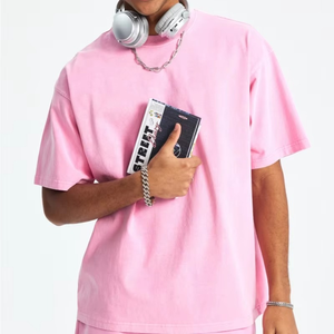 T-shirt personnalisé 320 g/m², coupe ample, haute qualité, poids lourd, tendance, pour homme. - Product Image 2