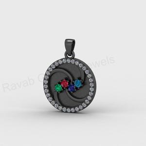 Designer 925 Silver 22mm Geometric Ocean Wave Blank Bezel Charm Pendant Zircon Birthstone Setting <b>Resin</b> Jewelry Findings - Product Image 5