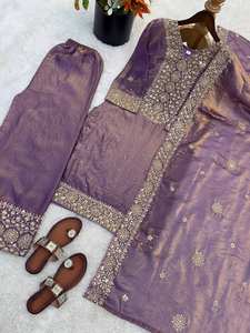 <b>Presenting</b> New <b>Eid</b> Collection In Fendy Silk With Heavy Embroidery Sequence Work Top Bottom Dupatta Set Fully Stitched Ready - Product Image 6