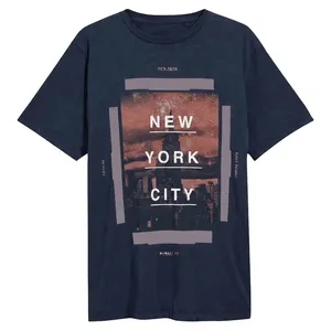T-shirt en coton à manches courtes pour homme, coupe classique, imprimé New York City, col rond, design streetwear décontracté, logo sur le devant - Product Image 4