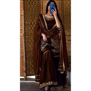 Haut de fête 2XL avec broderie Sharara Plazzo et Dupatta Sequence pour un look élégant - Product Image 5