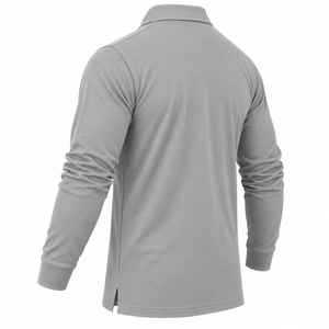 Wholesale <b>Men</b> Long Sleeve Polo <b>Shirt</b> Breathable Cotton Golf <b>Shirt</b> Solid Color Custom <b>Mens</b> Business Casual Polo <b>Shirt</b> - Product Image 6