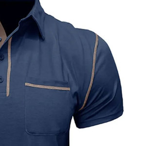 Camisa Unisex al por Mayor con Patrón Sólido, Cuello Vuelto, Manga Corta, Ropa de Trabajo, Logotipo Bordado, Estampado, Tejida, para Golf - Product Image 6
