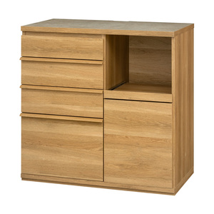 Meuble de salon moderne en bois avec 4 tiroirs et 1 étagère, meuble de rangement minimaliste, porte à panneau plat, meubles pour la maison - Product Image 1