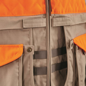 Chaleco de Caza de Alta Visibilidad Unisex, Poliéster Naranja Marrón, Acolchado en la Parte Delantera, Múltiples Bolsillos, Ropa de Trabajo, Equipo de Seguridad - Product Image 4