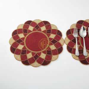 NOORIMS AKBAR HANDICRAFTS - Manteles Individuales Bordados con Cuentas de Diseño Colorido, Manteles Individuales para Mesa de Comedor al por Mayor, Decoración de Mesa de Lujo Hecha a Mano - Product Image 4