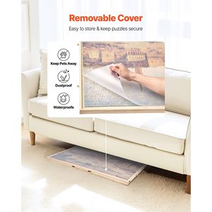 Mesa de Madera Portátil de 40x29 cm con 5 Cajones, Cubierta para Rompecabezas Giratorio de 2000 Piezas, Accesorios para Rompecabezas Diseñados para Adultos - Product Image 5