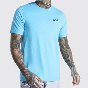 T-shirt pour homme à col rond et manches courtes en toile de coton 100% premium, coupe ample, avec logo personnalisé imprimé en sérigraphie sur le devant, 180 grammes - Product Image 2