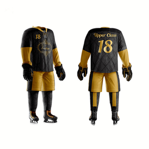 Custom Made Breathable Lightweight Sleeveless V-neck Ice Hockey Jersey Polyester Sublimated Team Wear Uniform - Product Image 1
