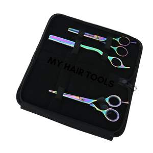 Kit de tijeras de peluquería profesional con tijeras para cortar el cabello, tijeras de entresacar y cuchilla de estilismo – Juego de herramientas de peluquería de acero inoxidable para salón - Product Image 1