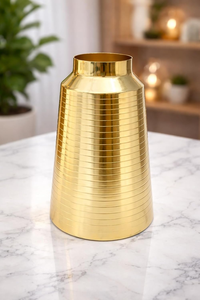 Jarrón de Hierro Tradicional Hecho a Mano, Duradero, con Recubrimiento Dorado, Irrompible, para Decoración del Hogar y Bodas - Product Image 5