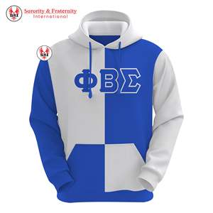 Sweat-shirts en coton épais de qualité supérieure, taille plus, deux couleurs, logo personnalisé imprimé, sweat-shirt oversize Phi Beta Sigma pour hommes - Product Image 2