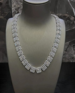 Indian Exporter Fashion Moissanite Diamond Cuban Chain for Engagement Celebration Elegant Sterling <b>Silver</b> Jewelry for Sale - Product Image 1