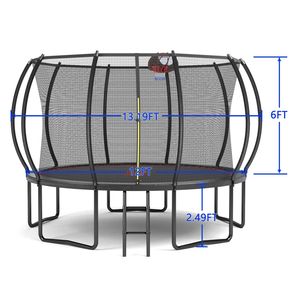 Trampoline d'escalade en forme de citrouille YC 12FT noir et rouge, jouets de saut - Product Image 2
