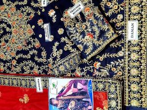 2021 vente chaude lourd brodé blanc formel en mousseline de soie robe de mariée Viscose soie rayonne Salwar Kameez - Product Image 5