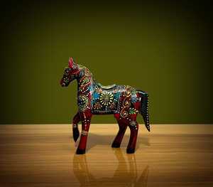 Figura de Caballo de Madera Hecha a Mano, Estatua Decorativa Pintada a Mano para Decoración del Hogar y Regalos - Product Image 3