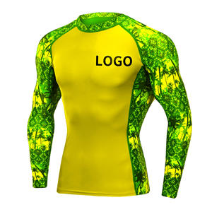 2026 New <b>Design</b> <b>Custom</b> Logo Men's Spandex/Polyester Quick Dry Breathable <b>Compression</b> Full Sleeve Gym <b>Shirt</b> Rash Guard - Product Image 1
