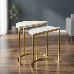 Modern Durable Metal Coffee <b>Table</b> with <b>Marble</b> <b>Top</b> Minimalist Design Living Room Furniture - Product Image 2