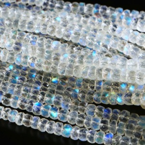 Natural <b>Rainbow</b> Moonstone Faceted Rondelle 5mm 7mm Loose Gemstone Strand For Jewelry Making Wholesale Bulk Genuine Moonstone - Product Image 6