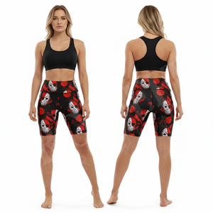 Premium Quality Fitness Shorts Gothic Latest Design Custom Printed Breathable Stretch Gym Workout Compression Biker Shorts Women - Product Image 3