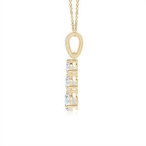 Colgante de Lujo con Tres Diamantes Redondos de Laboratorio, Corte Graduado, Oro 10K 14K 18K, Plata 925 935, Regalo de Boda para Mujer - Product Image 4