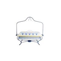 Plat à chafing doré perforé moderne avec couvercle argenté poli – Chauffe-plats haut de gamme pour buffets et services de table de style industriel