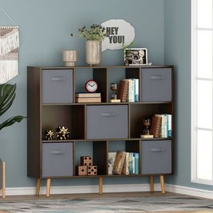 Brown Bookshelf Elegant Bookcases for Home Office or Library Use - Product Image 1