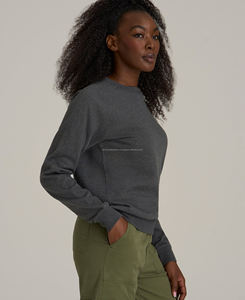 Sudaderas de Felpa con Corte Americano, Bordado 3D, Casuales, para Mujer, Talla Grande, con Logotipo Tejido Personalizado, 100% Algodón - Product Image 3